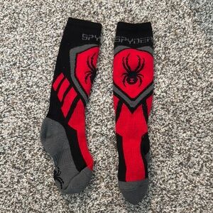 Spyder kids Red and Black Merino wool winter Socks
